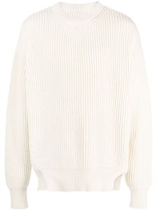 Jil Sander crew-neck ribbed-knit wool jumper - Tons neutres