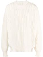 Jil Sander crew-neck ribbed-knit wool jumper - Tons neutres - thumbnail