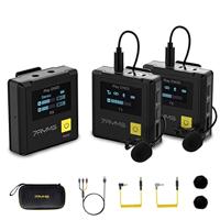 Draadloze lavaliermicrofoon, 7RYMS iRay DW20 2.4G tweekanaals draadloze reversmicrofoon voor camera, smartphone, camcorder, computertablet Tiktok Youtube IG Live-streaming Vloggen