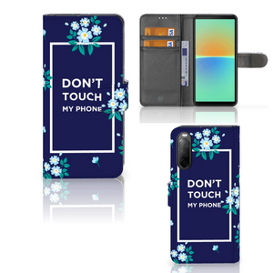 Sony Xperia 10 IV Portemonnee Hoesje Flowers Blue DTMP