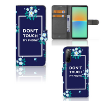 Sony Xperia 10 IV Portemonnee Hoesje Flowers Blue DTMP - thumbnail