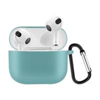Lunso - Softcase cover hoes - Geschikt voor AirPods 3 - Lichtgroen