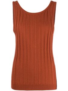 Cashmere In Love Mara ribbed-knit tank top - Marron