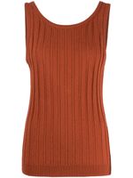 Cashmere In Love Mara ribbed-knit tank top - Marron - thumbnail