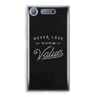 Never lose your value: Sony Xperia XZ1 Transparant Hoesje