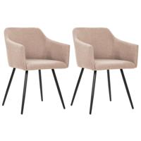 Vidaxl Eetkamerstoelen 2 St Stof Taupe