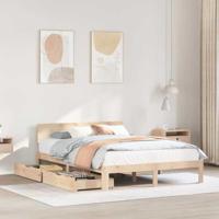 vidaXL Bedframe met lades massief grenenhout 140x200 cm