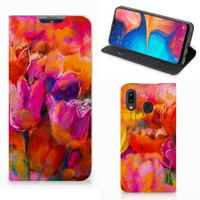 Bookcase Samsung Galaxy A30 Tulips