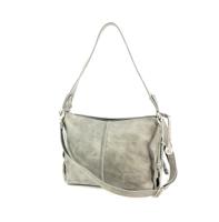 Handgemaakte stoere schoudertas met studs #03 S Licht grijs