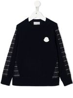 Moncler Enfant pull à logo imprimé - Bleu - thumbnail