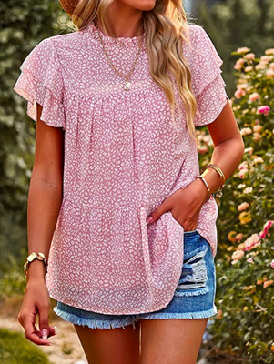 Vacation Crew Neck Loose Blouse