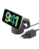 Belkin BoostCharge Pro 2-in-1 draadloze oplader met Qi2 (15 W) - MagSafe compatible lader voor iPhone 16, 15, 14, 13, 12 serie, Apple Watch, AirPods en andere Qi2-apparaten, met voedingsadapter