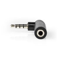 Stereo-Audioadapter | 3,5 mm Male - 3,5 mm Female | 90° Gehoekt | 4-Polig | 10 St | Zwart - thumbnail