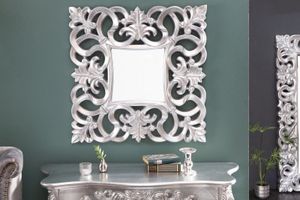 Elegante wandspiegel VENICE 75x75cm zilver antiek barokstijl - 15627