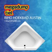 Hoekbad Austin 145X145X48 cm Wit Riho - thumbnail