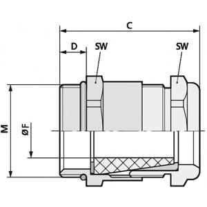 LAPP 52105510 Wartel M20 Messing Messing 25 stuk(s)