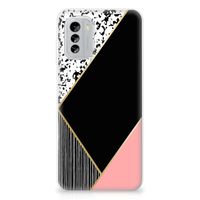 Nokia G60 TPU Hoesje Zwart Roze Vormen - thumbnail