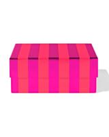 HEMA Cadeaudoos 22x22x9cm Strepen Roze-rood