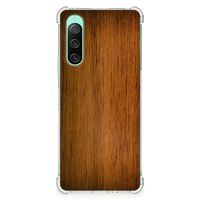 Sony Xperia 10 V Stevig Telefoonhoesje Donker Hout - thumbnail