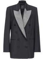 PINKO blazer croisé à ornements en cristal - Noir