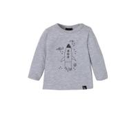 Babystyling baby longsleeve met printopdruk grijs