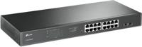 TP-Link 16-poorts Gigabit PoE + Easy Smart Switch, 16 RJ45-poorten, 2 SFP-slots, 802.3at / af, 192 W PoE-voeding, 1U 19-inch stalen behuizing voor rekmontage (TL-SG1218MPE)
