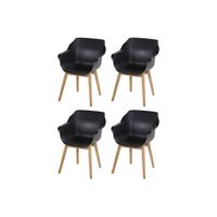 Set van 4- Hartman Sophie Studio diningstoel- Carbon Black- Teak poot