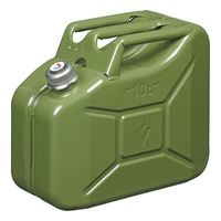 Metalen jerrycan met magnetische dop legergroen voor brandstof 10 liter - thumbnail