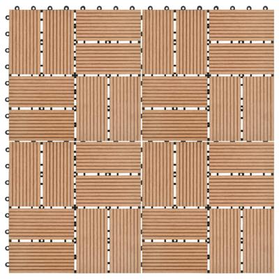 vidaXL Terrastegels 30x30 cm 1 m² HKC teakkleur 11 st