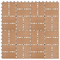 vidaXL Terrastegels 30x30 cm 1 m² HKC teakkleur 11 st