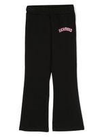 John Richmond Junior pantalon évasé à logo brodé - Noir