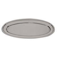 1x Stuks ovalen RVS serveerschalen/serveerbladen 50 cm - Serveerschalen