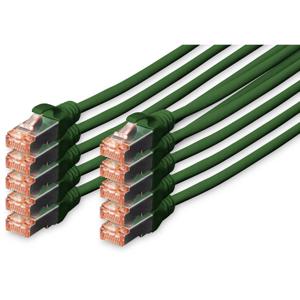 Digitus DK-1644-0025-G-10 RJ45 Netwerkkabel, patchkabel CAT 6 S/FTP 0.25 m Groen Folie afscherming, Afscherming totaal, Afgeschermd, Halogeenvrij, Simplex,