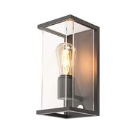 SLV wandopbouwarmatuur QUADRULO SENSOR WL/verlichting voor wanden, wegen, ingangen, ledspot buiten, opbouwarmatuur outdoor, tuinlamp / E27 IP44 15 W antraciet