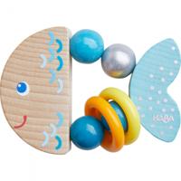 Haba rammelaar Kleppervis 7 cm junior hout blauw