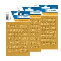 3x Stickervellen 54x plak letters alfabet A-Z goud/folie 12 mm - thumbnail