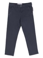 TRUSSARDI JUNIOR pantalon chino slim à patch logo - Bleu