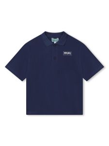 Kenzo Kids logo-print cotton polo shirt - Bleu