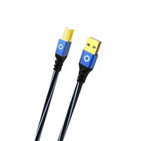 Oehlbach USB Plus B - USB - printerkabel type A naar type B - PVC-mantel - OFC, blauw/zwart - 5m