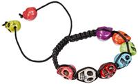 Amscan 394459-55 - armband doodskop, meerkleurig, armsieraden voor carnaval en Halloween, Day of the Dead, Dia de los Metros, Dag van de Dood, accessoire, kostuum, verkleedkleding