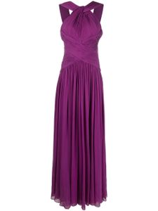 Elie Saab robe en soie à détails croisés - Violet