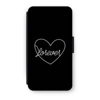 Forever heart black: iPhone X Flip Hoesje