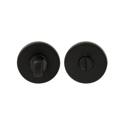 Hardbrass WC-garnituur Shuffle rond dun 4mm - zwart