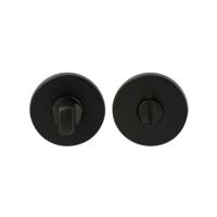 Hardbrass WC-garnituur Shuffle rond dun 4mm - zwart