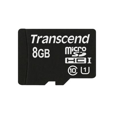 Transcend 8GB microSDHC Class 10 UHS-I flashgeheugen MLC Klasse 10 Transcend 8GB microSDHC Class 10 UHS-I flashgeheugen MLC Klasse 10