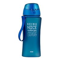 Blauwe sport waterfles bidon 650 ml - thumbnail