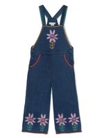 Stella McCartney Kids salopette en jean à fleurs brodées - Bleu - thumbnail