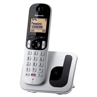 Panasonic KX-TGC250SPS Digitale draadloze telefoon, basiseenheid en 1 hoofdtelefoon, beller-identificatie en blokkering, luidspreker, eco-modus, wekker, LCD-display, zilverkleurig