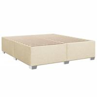 vidaXL Bedframe stof crèmekleurig 180x200 cm, bed, bed ombouw, twijfelaar bed, bedbodem, slaapkamermeubel, 2 persoonsbed, tweepersoonsbed