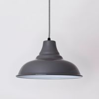 Raul Grijs lampenkap 27cm hanglamp fabriekslamp - thumbnail